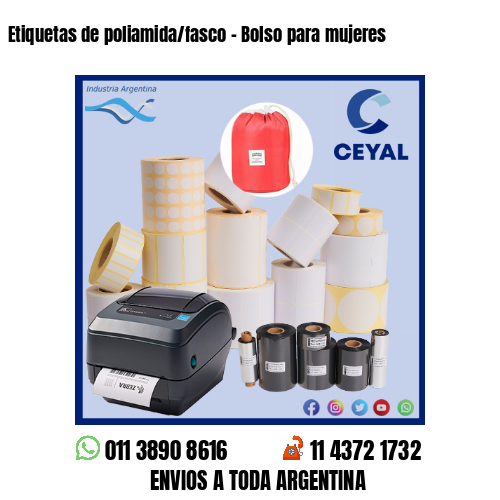 Etiquetas de poliamida/fasco – Bolso para mujeres