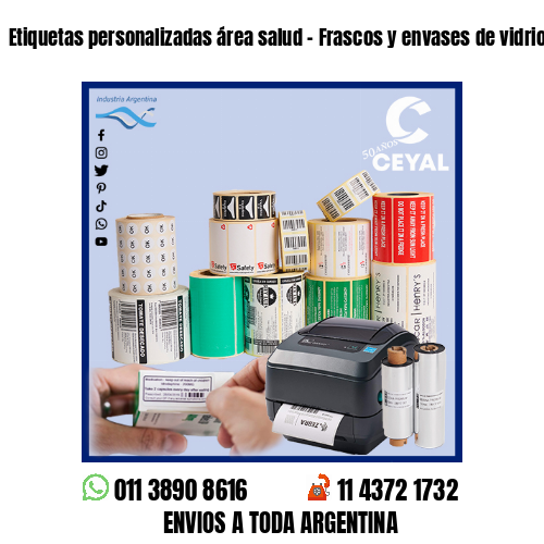 Etiquetas personalizadas área salud – Frascos y envases de vidrio