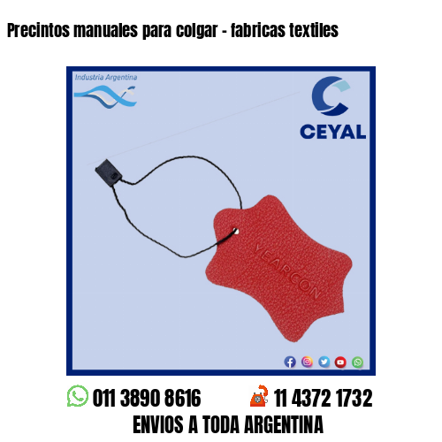 Precintos manuales para colgar – fabricas textiles