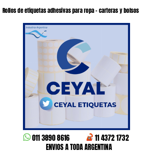 Rollos de etiquetas adhesivas para ropa - carteras y bolsos