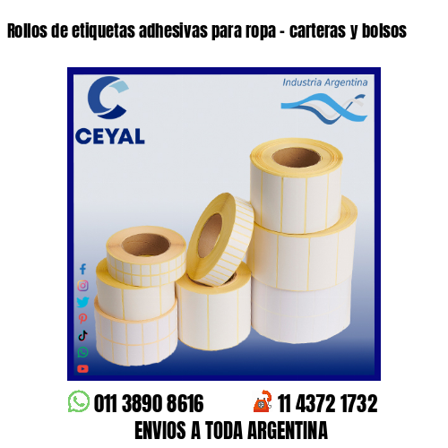 Rollos de etiquetas adhesivas para ropa – carteras y bolsos