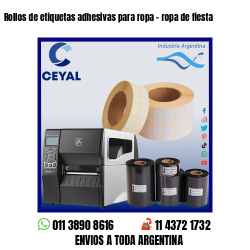 Rollos de etiquetas adhesivas para ropa – ropa de fiesta