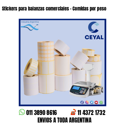 Stickers para balanzas comerciales – Comidas por peso