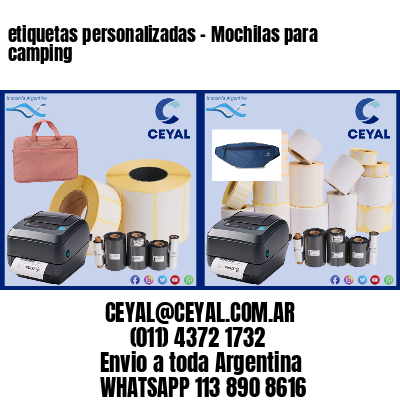 etiquetas personalizadas – Mochilas para camping