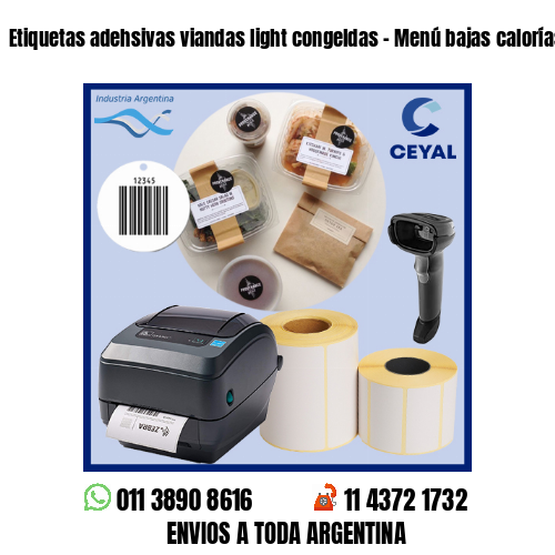 Etiquetas adehsivas viandas light congeldas – Menú bajas calorías