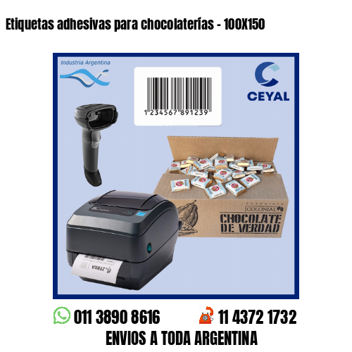 Etiquetas adhesivas para chocolaterías – 100X150