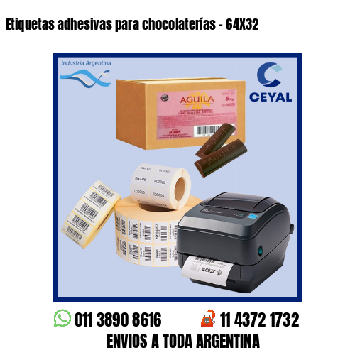 Etiquetas adhesivas para chocolaterías – 64X32