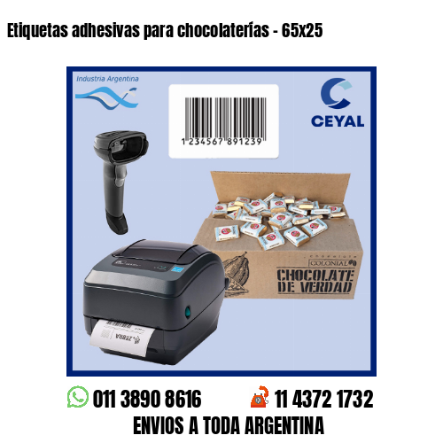 Etiquetas adhesivas para chocolaterías – 65×25