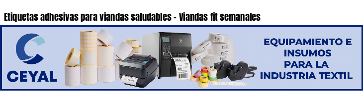 Etiquetas adhesivas para viandas saludables - Viandas fit semanales