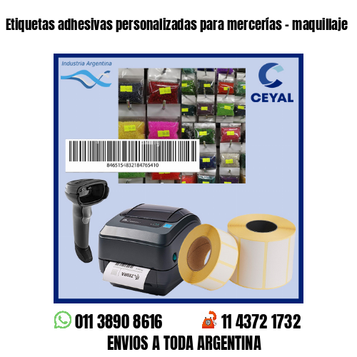 Etiquetas adhesivas personalizadas para mercerías – maquillaje