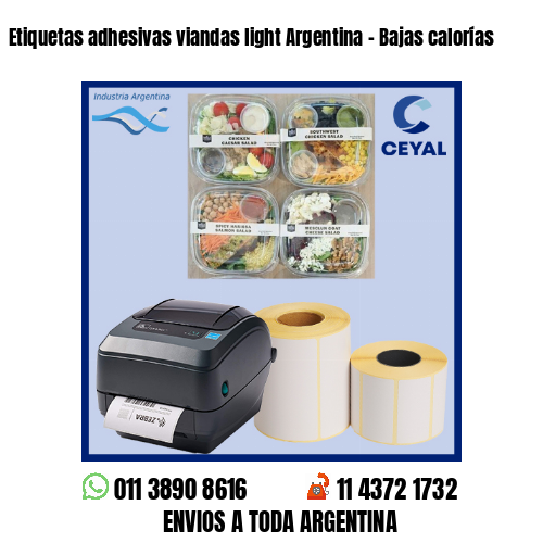 Etiquetas adhesivas viandas light Argentina – Bajas calorías