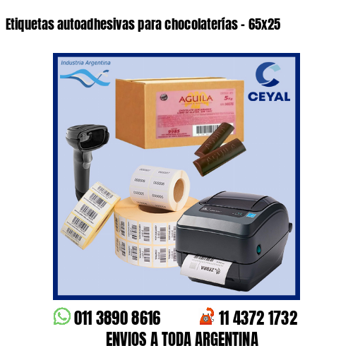 Etiquetas autoadhesivas para chocolaterías – 65×25