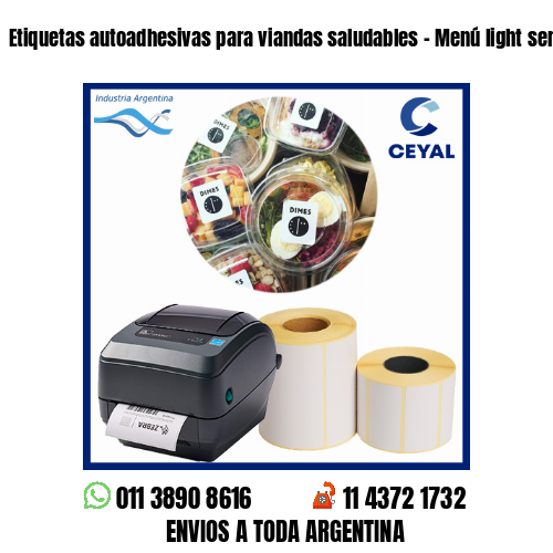 Etiquetas autoadhesivas para viandas saludables – Menú light semanal