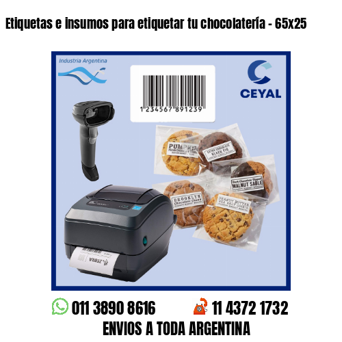 Etiquetas e insumos para etiquetar tu chocolatería – 65×25
