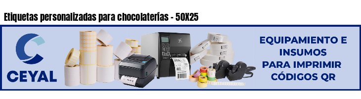 Etiquetas personalizadas para chocolaterías - 50X25