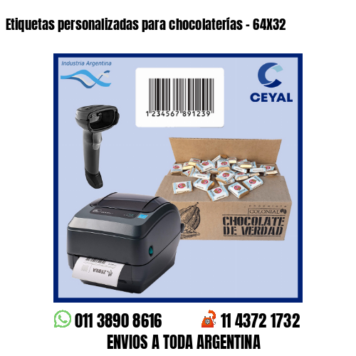 Etiquetas personalizadas para chocolaterías – 64X32
