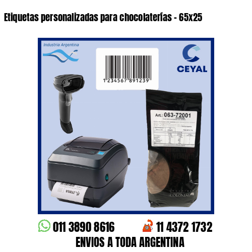 Etiquetas personalizadas para chocolaterías – 65×25