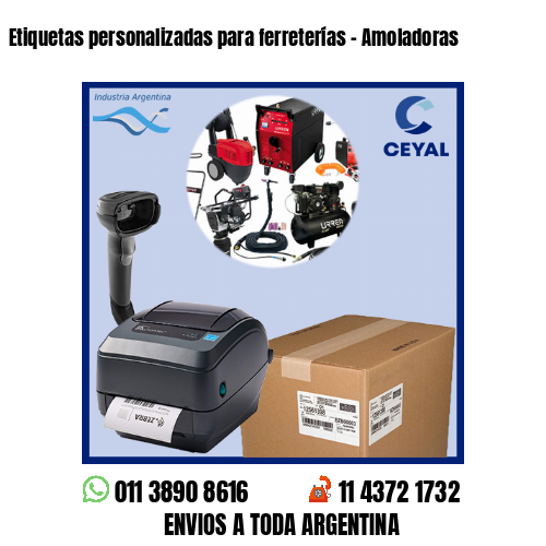 Etiquetas personalizadas para ferreterías – Amoladoras