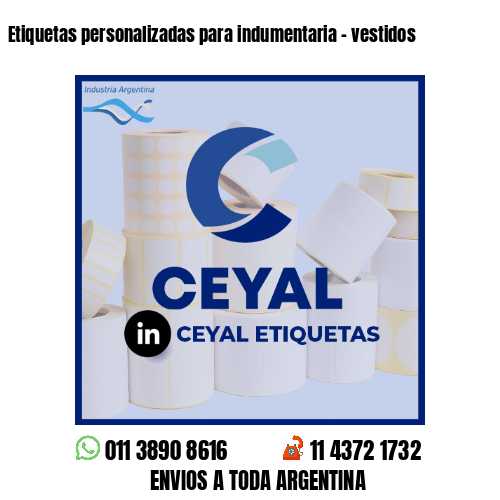 Etiquetas personalizadas para indumentaria - vestidos