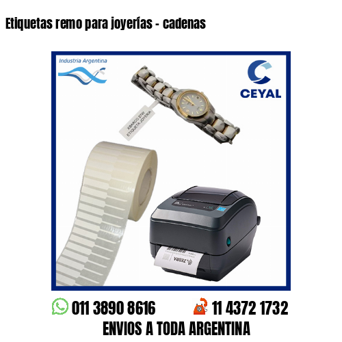 Etiquetas remo para joyerías – cadenas