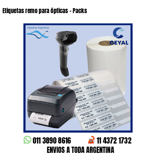 Etiquetas remo para ópticas – Packs