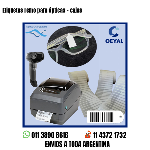 Etiquetas remo para ópticas - cajas