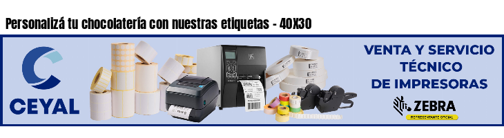 Personalizá tu chocolatería con nuestras etiquetas - 40X30
