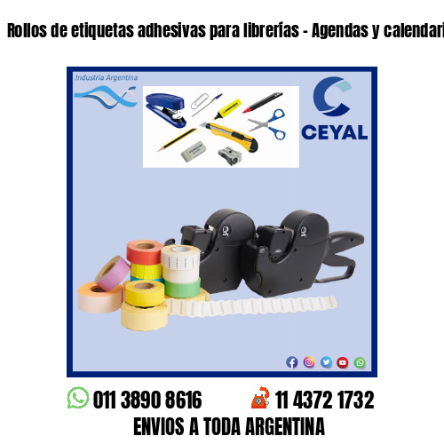 Rollos de etiquetas adhesivas para librerías – Agendas y calendarios