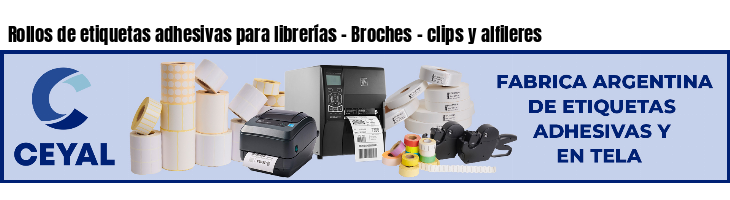 Rollos de etiquetas adhesivas para librerías - Broches - clips y alfileres