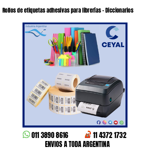 Rollos de etiquetas adhesivas para librerías – Diccionarios