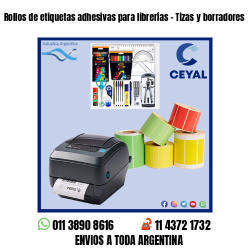 Rollos de etiquetas adhesivas para librerías – Tizas y borradores
