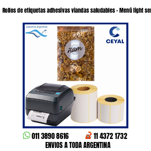 Rollos de etiquetas adhesivas viandas saludables – Menú light semanal