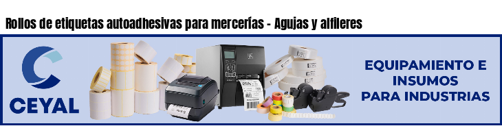 Rollos de etiquetas autoadhesivas para mercerías - Agujas y alfileres
