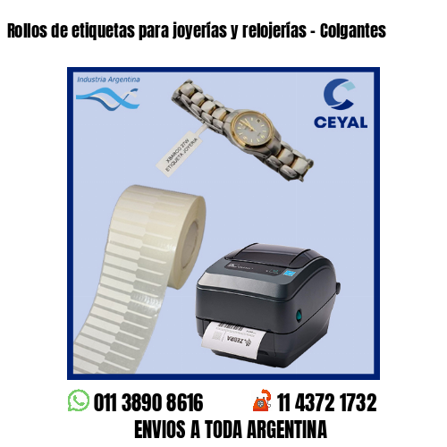 Rollos de etiquetas para joyerías y relojerías – Colgantes