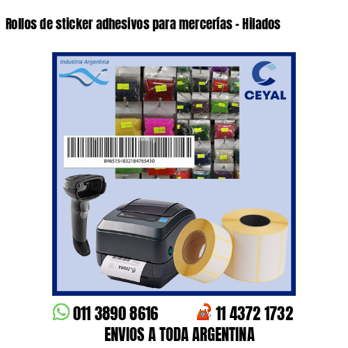 Rollos de sticker adhesivos para mercerías – Hilados