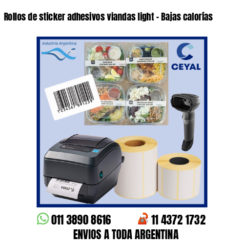 Rollos de sticker adhesivos viandas light – Bajas calorías