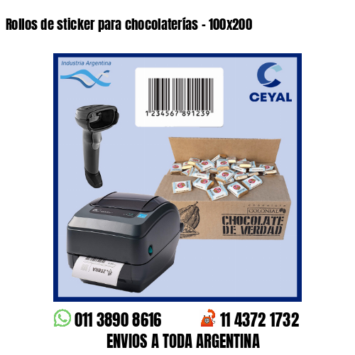 Rollos de sticker para chocolaterías – 100×200