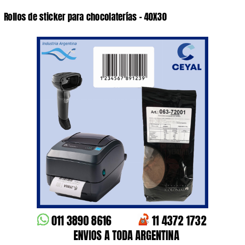 Rollos de sticker para chocolaterías – 40X30