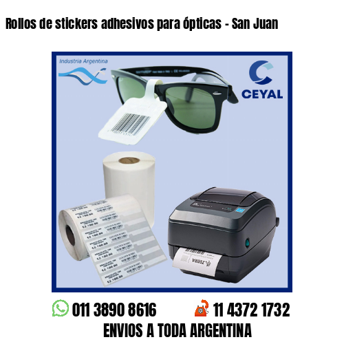 Rollos de stickers adhesivos para ópticas – San Juan