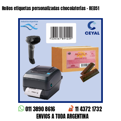 Rollos etiquetas personalizadas chocolaterías – RED51