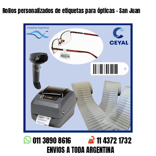 Rollos personalizados de etiquetas para ópticas – San Juan