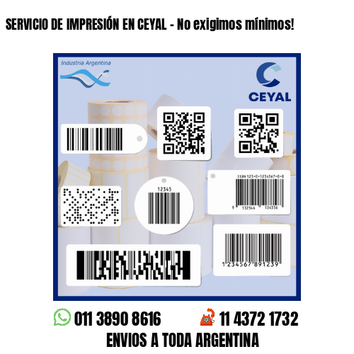 SERVICIO DE IMPRESIÓN EN CEYAL - No exigimos mínimos!