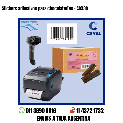 Stickers adhesivos para chocolaterías – 40X30