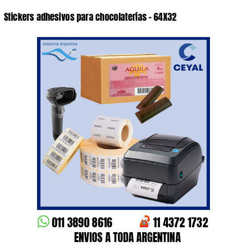 Stickers adhesivos para chocolaterías – 64X32