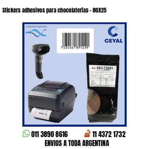 Stickers adhesivos para chocolaterías – 80X25