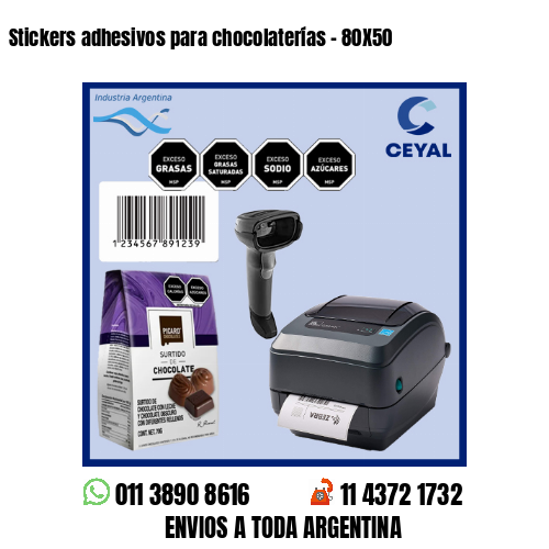 Stickers adhesivos para chocolaterías – 80X50