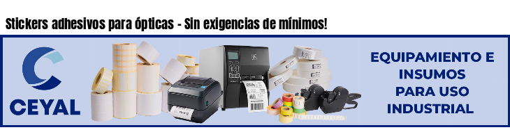 Stickers adhesivos para ópticas - Sin exigencias de mínimos!