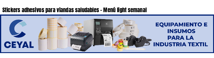 Stickers adhesivos para viandas saludables - Menú light semanal