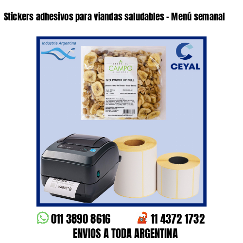 Stickers adhesivos para viandas saludables – Menú semanal