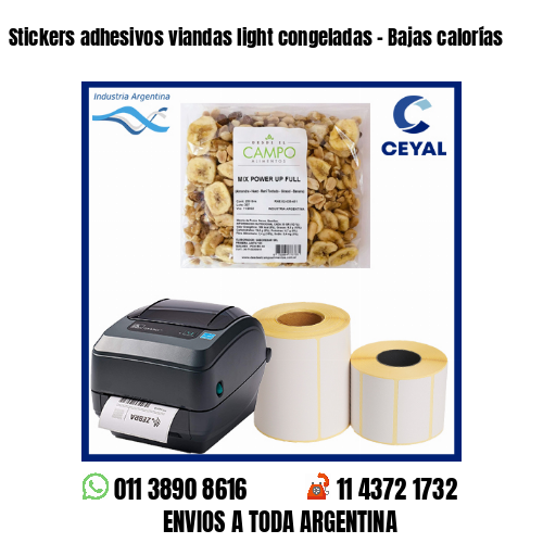 Stickers adhesivos viandas light congeladas – Bajas calorías